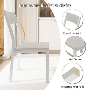 5-Piece Extendable Round Dining Table Set with Chairs and Benches