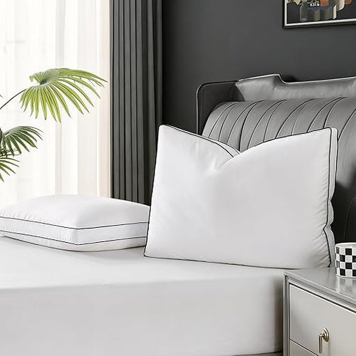 Hotel Collection Down Pillow Set of 2 – Soft Medium Firm Support