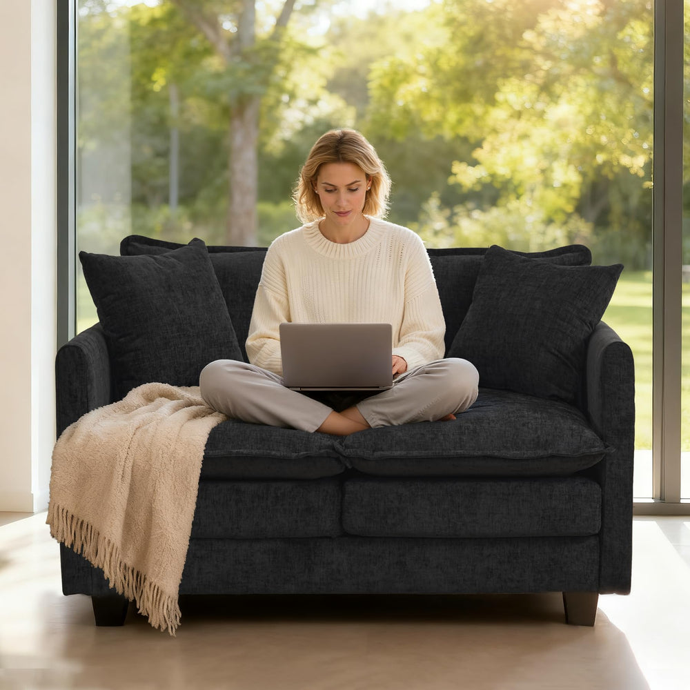 50" Loveseat Sofa with Deep Seat and Pillows