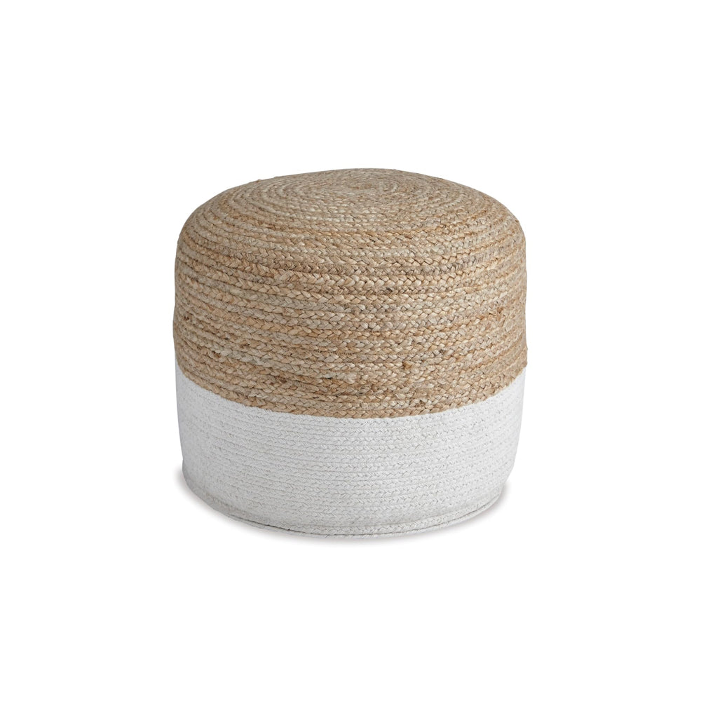 Round Jute Cotton Braided Pouf Ottoman