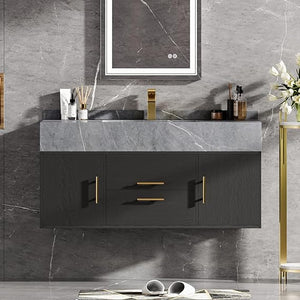 39.4" Floating Bathroom Vanity with Sink & Sintered Stone Countertop