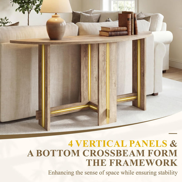 Half-Moon Console Table, 51" Entryway & Sofa Table