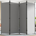 Yettsoy Room Divider 6FT Tall Folding Privacy Partition Screen, 88'' W Portable Wall Divider for Room Separation, Freestanding 4 Panel Room Divider Panel Privacy Screen for Dorm Studio Office, Black
