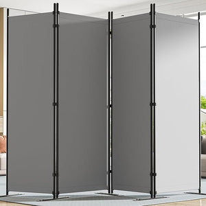 Yettsoy Room Divider 6FT Tall Folding Privacy Partition Screen, 88'' W Portable Wall Divider for Room Separation, Freestanding 4 Panel Room Divider Panel Privacy Screen for Dorm Studio Office, Black