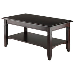 37" Transitional Coffee Table with Lower Storage Shelf