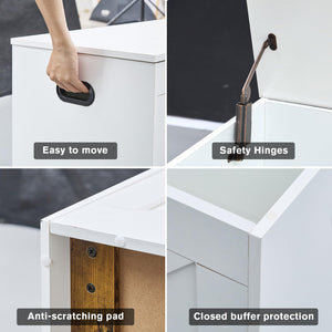 55-Inch Storage Bench with Safety Hinges