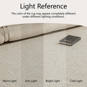 Beige Area Rug 4'7" x 6'7" – Stain Resistant Non-Slip Tufted Rug