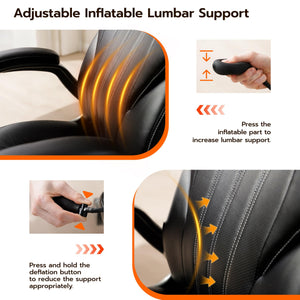 Ergonomic Office Chair with Flip-Up Arms & Adjustable Lumbar Support