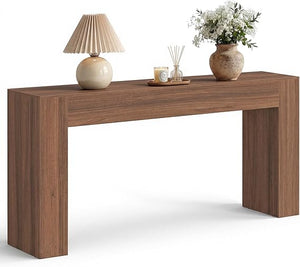 U-Shaped Console Table with Thick Tabletop