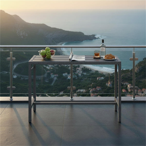 Outdoor Bar Table & Bar Set – 55" Rectangular High Top Counter Table