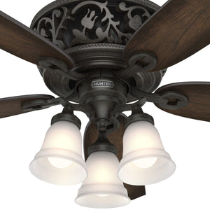54-Inch Traditional Ceiling Fan with LED Lights and Remote