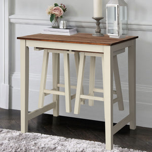 3-Piece Counter Height Dining Set with Saddle Stools