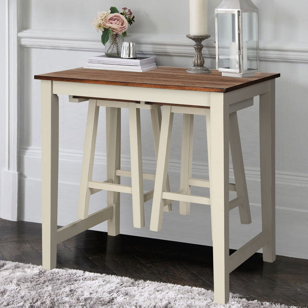 3-Piece Counter Height Dining Set with Saddle Stools