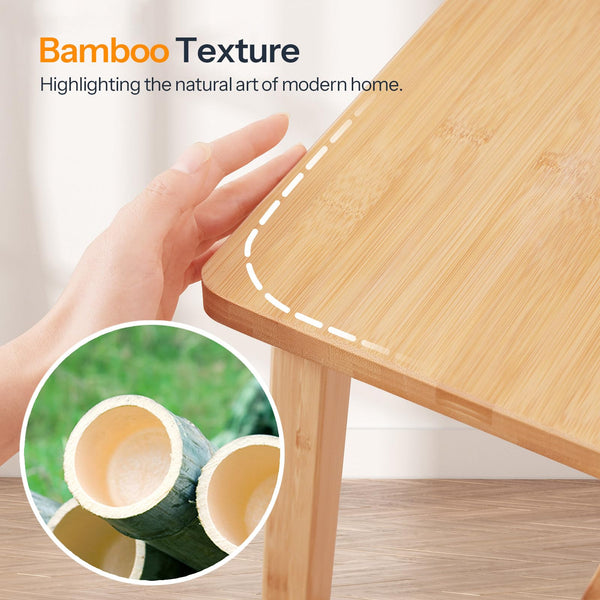 Bamboo Dining Bench – Farmhouse Style, 39.3" Wide, 396 lb Capacity