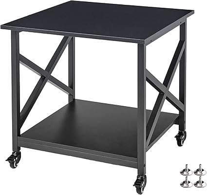 2-Tier Rolling Printer Stand with Storage Shelf