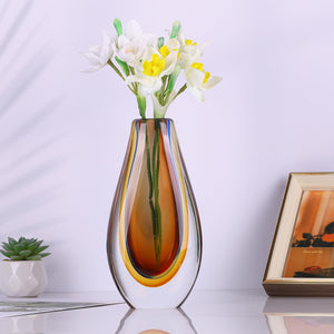 Hand Blown Glass Vase — Decorative Art Vase for Home Decor