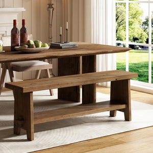 Solid Wood Farmhouse Entryway Bench