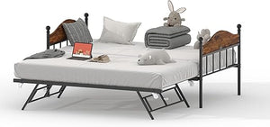 Twin Metal Daybed with Trundle and Headboard
