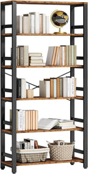 6-Tier Industrial Bookshelf, 31.5" Wide