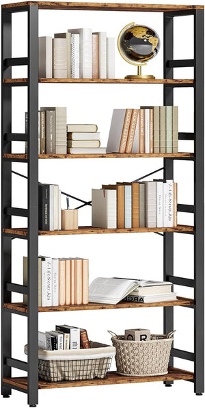 6-Tier Industrial Bookshelf, 31.5" Wide