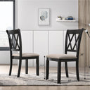 Cross-Back Fabric Upholstered Dining Chair Set of 2