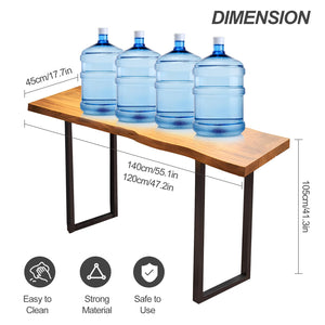 Solid Wood Bar Height Pub Table with Metal Frame