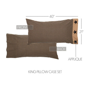 Black Check Star 6-Piece Quilt Bedding Set