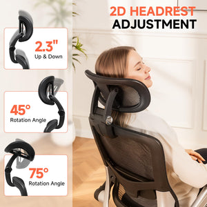 Ergonomic High-Back Mesh Office Chair with Flip-Up Arms