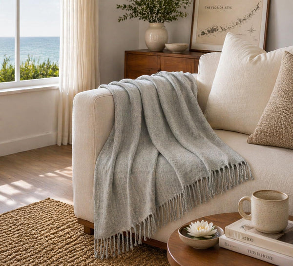 Baby Alpaca Throw Blanket — Handwoven, Lightweight & Breathable