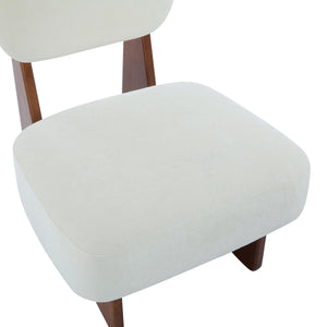 Armless Lounge Accent Chair Set of 2 – Fabric Upholstered, Solid Wood Frame