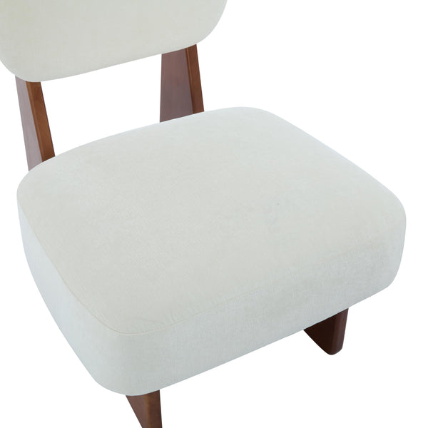 Armless Lounge Accent Chair Set of 2 – Fabric Upholstered, Solid Wood Frame