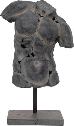 25" Resin Male Torso Sculpture | Modern Decorative Figurine