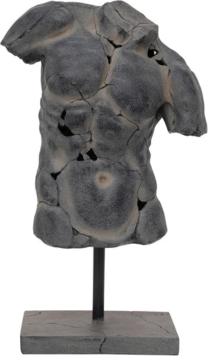 25" Resin Male Torso Sculpture | Modern Decorative Figurine