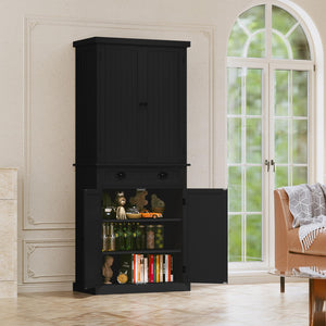 72" Tall Pantry Storage Cabinet with Drawer