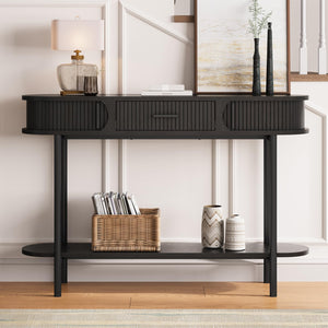 47-Inch Fluted Console Table with Drawers