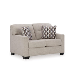 Contemporary Tufted Loveseat – Beige Polyester Upholstery