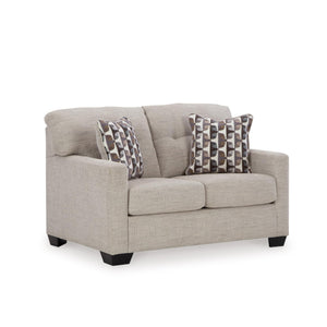 Contemporary Tufted Loveseat – Beige Polyester Upholstery