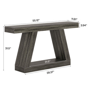 Farmhouse Console Table 55-Inch with Storage