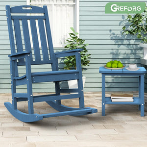 GREFORG Patio Side Table, Small Rectangular HDPE Adirondack End Table for Outdoor Use in Pool, Garden, Lawn, Backyard,Navy