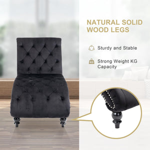 Velvet Chaise Lounge Indoor Chair with Pillow