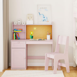 Kids Study Desk and Chair Set with Hutch and Storage