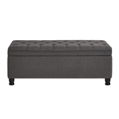 45-Inch Tufted Storage Ottoman with Wooden Legs