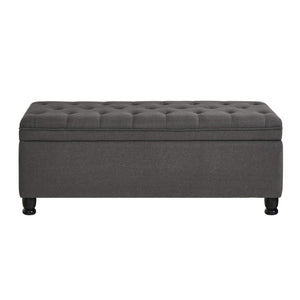 45-Inch Tufted Storage Ottoman with Wooden Legs