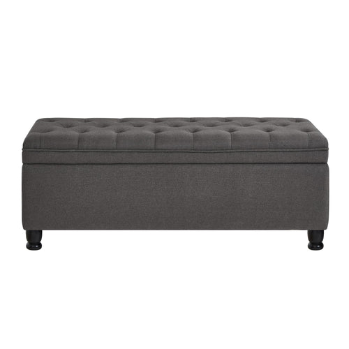 45-Inch Tufted Storage Ottoman with Wooden Legs