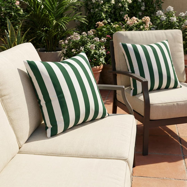 Outdoor Square Throw Pillows Set of 2 – 20"x20" All-Weather Spun Polyester