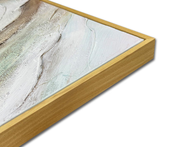 3D Textured Wave Canvas Wall Art – 24x36 Hand-Painted Oil Painting with Wood Frame