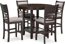 Counter Height Dining Table Set with 4 Upholstered Bar Stools