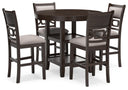 Counter Height Dining Table Set with 4 Upholstered Bar Stools