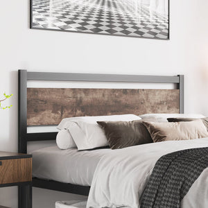 Wooden Headboard with Metal Slats