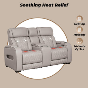 Power Reclining Loveseat with Console, LED Lights & USB Charging